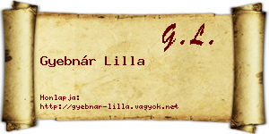Gyebnár Lilla névjegykártya